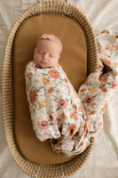 Floret white Organic Muslin Wrap