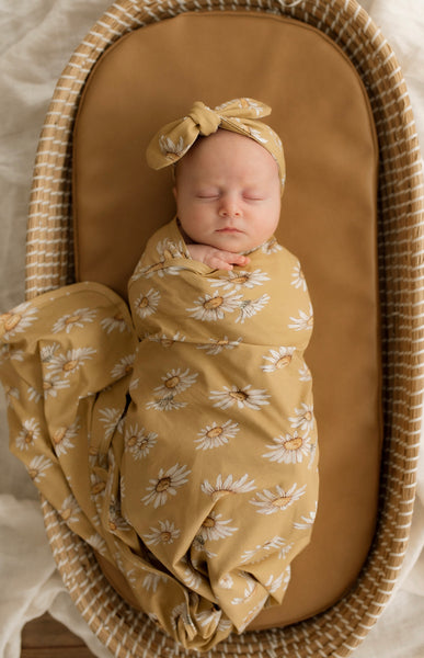 Daisy Mustard Organic Jersey Wrap