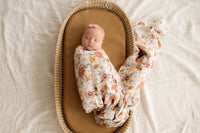 Floret white Organic Muslin Wrap