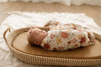 Floret white Organic Muslin Wrap